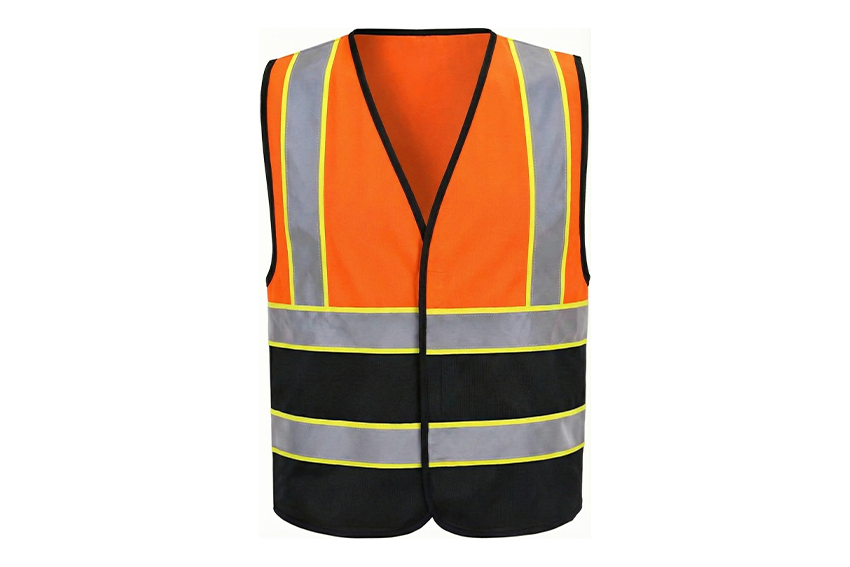 HIGH-VISIBILITY | BASIC VEST | Orange and Black 1inch Reflective tape and contrast tape